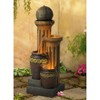Sphere Jugs and Columns 50" High Large Rustic Indoor Outdoor Decor Faux Stone Floor Fountain with Light LED Outside Garden Patio - 2 of 4