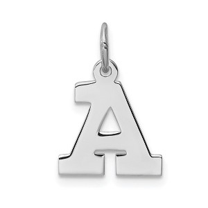Black Bow Jewelry Sterling Silver, Amanda Collection Small Block Style Initial A Pendant - 1 of 4