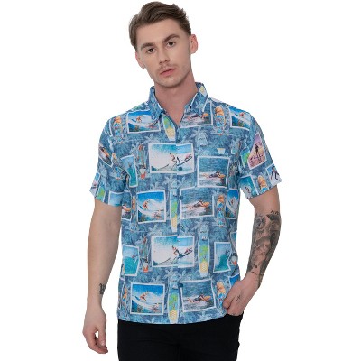HAPPY BAY Hawaiian Short Sleeve Button Down Shirts for Men