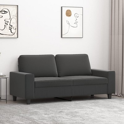 vidaXL 2-Seater Sofa Dark Gray 55.1 in. Microfiber Fabric