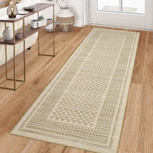 Nasitip Modern Classic Stripe Area Rug for Living Room Bedroom Dining Room,Washable Folding Stain Resistant Easy Cleaning Low Pile Soft - 1 of 4