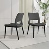 KTMBDW Modern Dining Chairs Set of 2, PU Leather Upholstered Kitchen Chairs with Black Metal Legs, Armless Accent Chair for Dining Room - 3 of 4