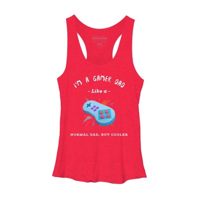 Women's Design By Humans Gamer Dad Like A Normal Dad, But Cooler By KaiHamilton Racerback Tank Top