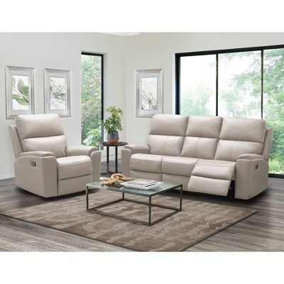 Andrew Top Grain Leather Reclining Sofa and Recliner Set - Abbyson Living