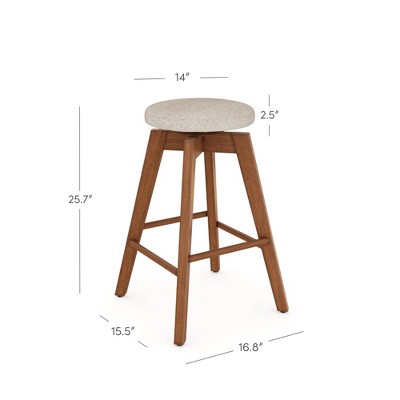 Amalia 26'' Antique Coffee and Natural Wheat Swivel Counter Stools
