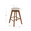 Nathan James Set of 2 Amalia Swivel Counter Height Barstool Beige/Medium Brown - 3 of 4