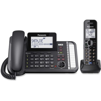  Panasonic Link2Cell KX-TG9581B DECT 6.0 Cordless Phone - Black - 2 x Phone Line - Answering Machine 