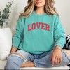 Lover Varsity Arched Distressed - Women's Garment Dyed Graphic Sweatshirt - 3 of 4