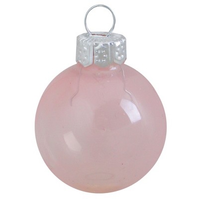 Northlight 28ct Pink Clear Glass Christmas Ball Ornaments 2" (50mm)