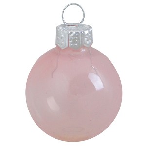 Northlight 40ct Pale Pink Clear Finish Glass Christmas Ball Ornaments - 1.5" (40mm) - 1 of 2