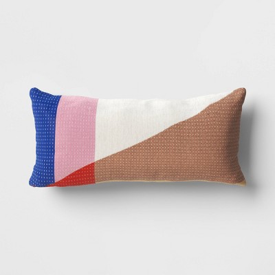 Oversized Textural Woven Lumbar Throw Pillow Cream - Threshold™ : Target