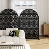 PexFix 72" H x 47" W Arched Outdoor Metal Privacy Screen Freestanding Garden Fence for Deck Patio Balcony Decor Privacy Panels Black with Star Pattern - 3 of 4