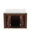 Akoasm 30.25 in. W Luxury Wooden 2 in 1 Dog Crate with Soft Padded Seat For Bedroom and Living Room-Brown - 2 of 4