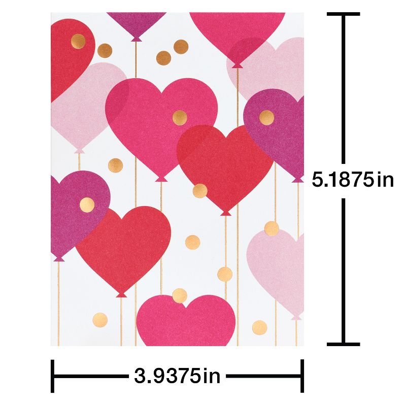10ct Blank Note Cards Heart Balloons, 6 of 9