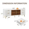 JUJABU 59.9" Modern Geometric TV Console with Tempered Glass Doors, 4-Drawer Storage & Adjustable Metal Legs - 4 of 4