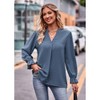 Coolmee Women's Boho Long Sleeve Shirts Dressy Casual V Neck Fall Fashion Flowy Blouses - 2 of 4