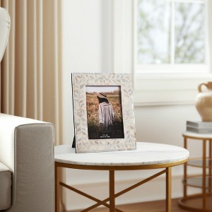 Mother of Pearl Picture Frame - Handcrafted Coastal Design - Decorative Photo Frame for Home, Office, Bedroom, Living Room - 1 of 4