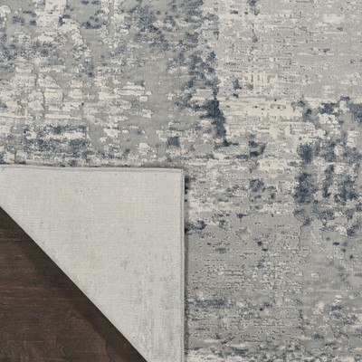 Blue and Gray Abstract Rectangular Area Rug