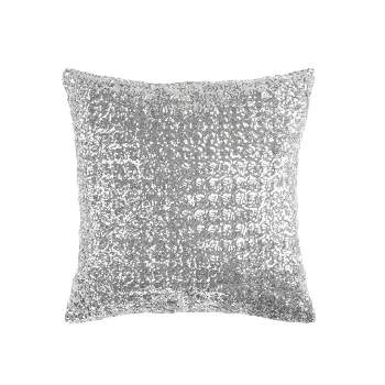 20"x20" Oversize Sequins Square Throw Pillow Silver - Lush Décor