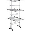 vidaXL 3-Tier Laundry Drying Rack with Wheels Silver 23.6"x27.6"x50.8" - image 2 of 4