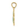 Black Bow Jewelry 14k Yellow Gold & Green Enameled Three Leaf Clover Pendant, 15mm - 2 of 4