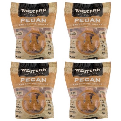 Western BBQ Products Pecan Barbecue Cooking Chunks, 570 Cubic Inches (4 Pack)