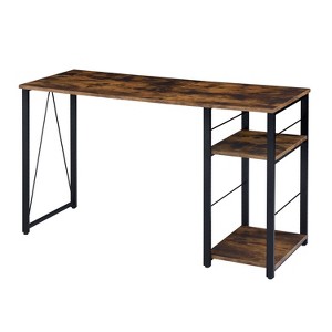 KTMBDW 47 Inches Desk, Computer Desk with 2 Tier Storage, for Gaming Corner Home Office Writing Study, Metal Frame - 1 of 4