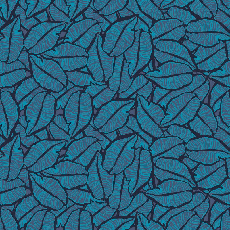 Layered Leaves Peel &#38; Stick Wallpaper Blue - Opalhouse&#8482;, 3 of 6