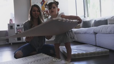 X-Large Gray Foam Baby Play Mat with Interlocking Tiles