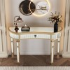 NicBex Half-Moon Shape Console Table with Mirrored Top, Entryway Table with Luted Glass & Knob Drawer, Side Table for Living Room, Entryway - 4 of 4
