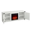 58" Farmhouse TV Stand for TVs up to 65" with Electric Fireplace White - Festivo: MDF Media Console, Storage, 23.5" Height - 3 of 4