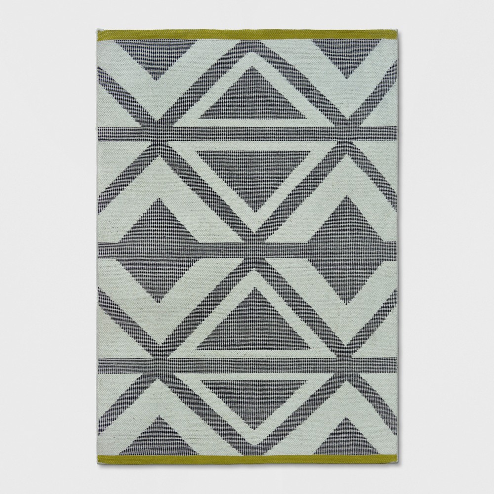 Jacquard Woven Area Rug 7'X10' Black/Chevron/Yellow - Project 62 was $239.99 now $119.99 (50.0% off)