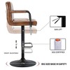 Furniliving Bar Stools Set of 2 with Back, Modern Square Faux Leather Stools with Armrest, Adjustable Height for Kitchen/Bar/Pub/Cafe - 4 of 4