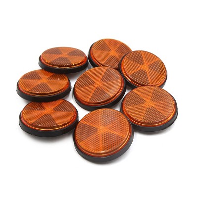 Unique Bargains Plastic Screw Mount Reflective Motorcycle Warning Reflector 6mm Dia Orange 8 Pcs