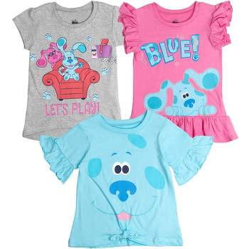 Blue's Clues & You! Toddler Girls 3 Pack Fashion Short Sleeve T-Shirt 