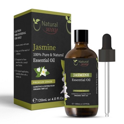 Natural Way Jasmine Essential Oil | Premium Grade Essential Oils for Hair Care, Oil for Skin, Aromatherapy, & Diffuser | 4 Fl Oz (120 mL)