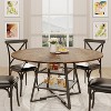 Acekool 47 Inch Round Dining Table with Storage Shelf, Metal Base Kitchen Table for 4-6 - 3 of 4