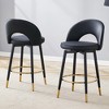 KTMBDW Modern Bar Stools Set of 2, 360 Swivel PU Upholstered Swivel Bar Stools, Upholstered Bar Chairs with Back and metal legs for Kitchen Island - 2 of 4