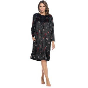 Ashford & Brooks Women's Mink Fleece Long Sleeve Nightgown - 1 of 4