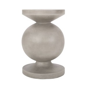 Cayce Outdoor Light Weight Concrete Round Side Table - Christopher Knight Home: Weather-Resistant, Pedestal Base, No Assembly Required - 1 of 4