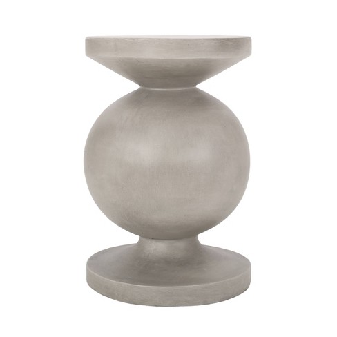 Cayce Outdoor Light Weight Concrete Round Side Table - Christopher 