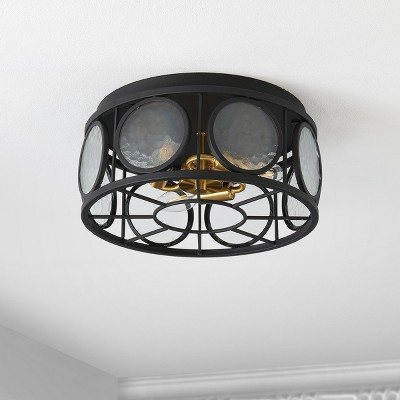 Victorian Inspired 13" Black Glass LED Flush Mount Light