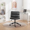 ALEXOUN Armless Swivel Office Desk Chair with Wheels & Back Upholstered - Height Adjustable,Ergonomic Task Chair for Reading Meeting Room,Office - 2 of 4