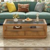 NicBex Modern Transparent Tempered Glass Coffee Table with Storage,Minimalist Display Center Table for Living Room - 3 of 4