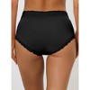 Allegra K Women's High Waist Tummy Control Comfortable Lace Trim Ribbed  Briefs Black Medium : Target