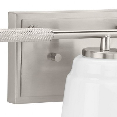 Brushed Nickel 3-Light Vanity with Opal Glass Shades