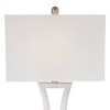 360 Lighting Roxie Modern Table Lamps Set of 2 with White Marble Risers 31" Tall Brushed Nickel Off White Fabric Shade for Bedroom Living Room Bedside - 3 of 4