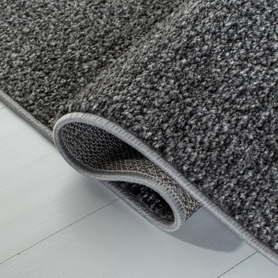 Grey and Dark Grey Ombre Synthetic Runner Rug, 2'6" x 8'