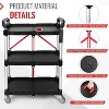 Coucheta Portable Folding Utility Service Cart,3 Tier Collapsible Push Cart,176 Lbs Rolling Cart with 360° Swivel Wheels,Collapsible Utility Carts - 3 of 4