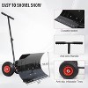Metal Snow Shovel, 30" Heavy-Duty Snow Pusher with Wheels and Adjustable Handle, Suitable for Driveways, Doorways, and Sidewalks - 4 of 4